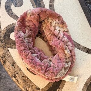 Anthropologie Pink and Cream infinity scarf